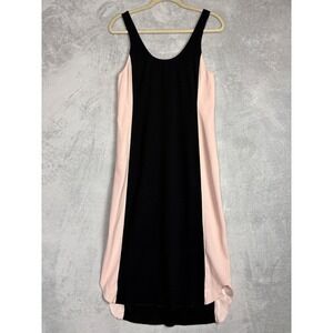 Wilfred Midi Colorblock Dress Black Pink Sleeveless Small Retro Minimalist Y2K